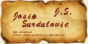 Josip Surdulović vizit kartica